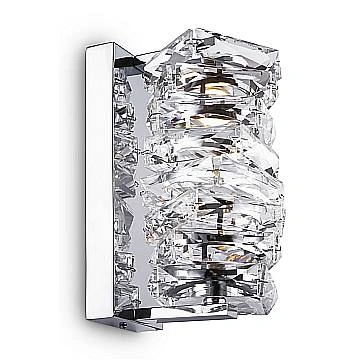 Applique Contemporanea Coil Struttura Acciaio Cromo Diffusore Vetro Led