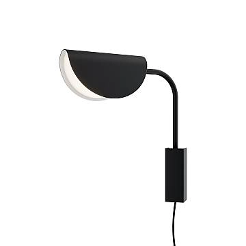 Applique Da Parete Moderno Mollis Metallo Nero Acrilico 1 Luce G9 7W