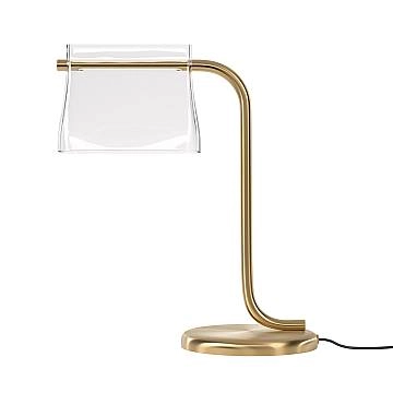Maytoni Lampada da tavolo moderna Cabaret 1 luce LED integrato ottone metallo vetro