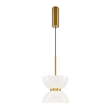 Maytoni Lampadario Moderno Kyoto 1 luce LED integrato oro metallo vetro