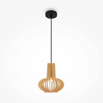 Lampada A Sospensione Moderno Roots 1 Luce E27 40W Metallo Nero D.35 Ip20