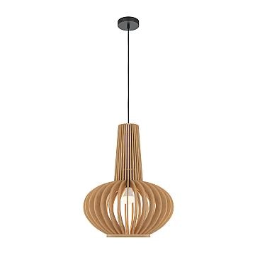 Lampada A Sospensione Moderno Roots 1 Luce E27 40W Metallo Nero D.45 Ip20