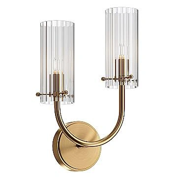 Applique Contemporanea Arco Struttura Metallo Ottone 1 Luce Diffusore Vetro