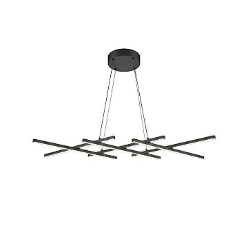 Lampadario A Sospensione Moderno Halo Led Integrato 40W Alluminio Nero Ip20