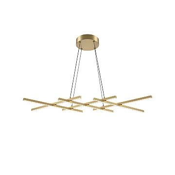 Lampadario A Sospensione Moderno Halo Led Integrato 40W Alluminio Ottone Ip20