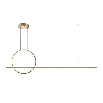Lampadario A Sospensione Moderno Halo Led 40W Alluminio Ottone Ip20