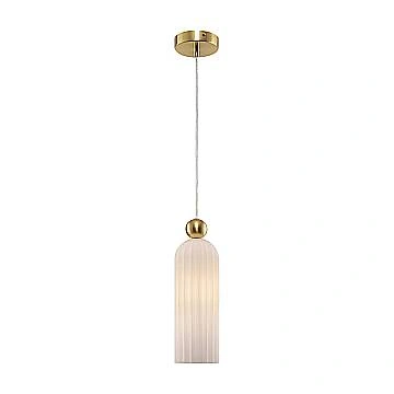Sospensione Contemporanea Antic Metallo Oro 1 Luce Diffusore Vetro Bianco