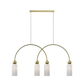 Maytoni Lampadario contemporaneo Antic 4 luci E14 oro metallo vetro bianco Maytoni Lampadario contemporaneo Antic 4 luci E14 oro metallo vetro bianco