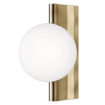 Applique Contemporanea Avant-Garde Metallo Ottone 1 Luce Diffusore Bianco