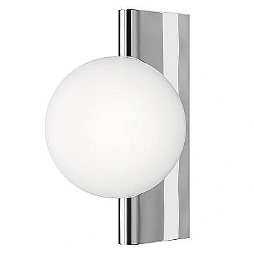 Applique Contemporanea Avant-Garde Metallo Cromo 1 Luce Diffusore Bianco