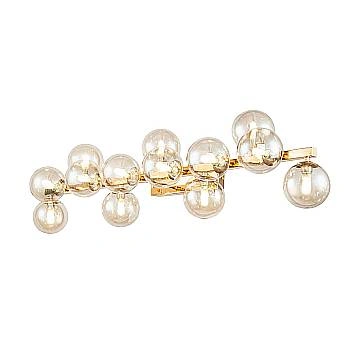 Applique Contemporanea Dallas Metallo Ambra 13 Luci Diffusori Cognac
