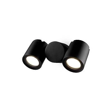 Lampada Da Parete Moderna Per Esterno Alluminio Nero 2 Luci Gu10 50W Ip54