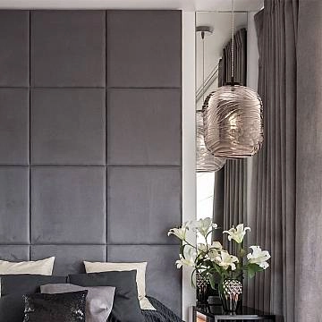 Lampadario A Sospensione Moderno Dunas Metallo Nero Vetro 1 Luce E27 60W