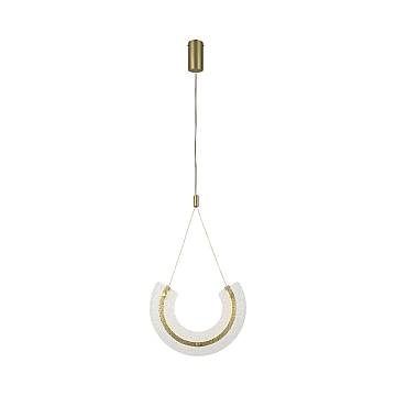 Sospensione Contemporanea Maya Alluminio Oro 1 Luce Diffusore Vetro Sospensione Contemporanea Maya Alluminio Oro 1 Luce Diffusore Vetro
