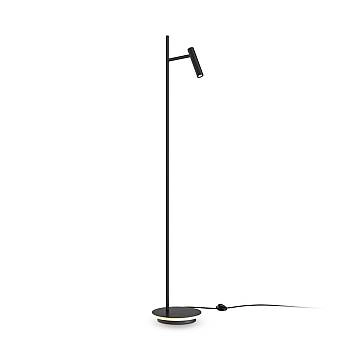 Piantana Lampada Da Terra Moderno Estudo Metallo Nero 1 Luce Led 11W