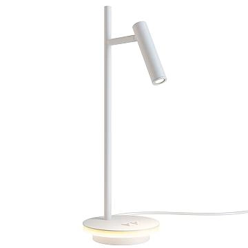 Maytoni Lampada da tavolo moderna Estudo 1 luce LED integrato bianco metallo Maytoni Lampada da tavolo moderna Estudo 1 luce LED integrato bianco metallo