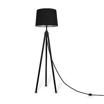 Maytoni Lampada da terra moderna Calvin 1 luce E27 nero metallo cotone