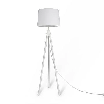 Maytoni Lampada da terra moderna Calvin 1 luce E27 bianco metallo cotone