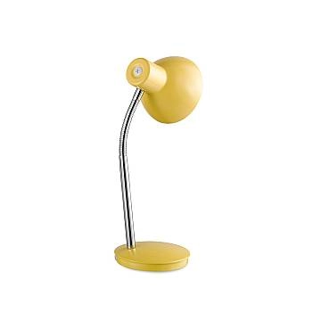 Lampada Da Scrivania Moderna Play Metallo Cromo Giallo 1 Luce E14