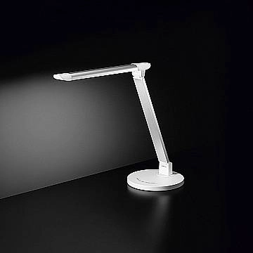 Lampada Scrivania Moderna Hal Alluminio Bianco Acrilico Satinato Led 7W Cct