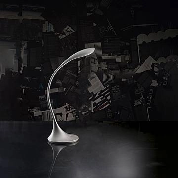 Lampada Da Scrivania Moderna Puddy Acrilico Grigio Led 4,5W 3000K