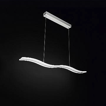 Sospensione Moderna Bend Metallo Bianco Acrilico Led 48W 3000K