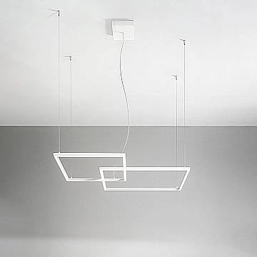Sospensione Moderna Cross Metallo Bianco Acrilico Led 64W 3000K