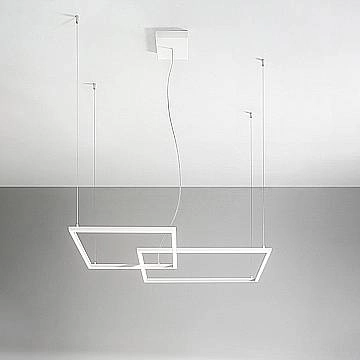 Sospensione Moderna Cross Alluminio Bianco Opaco Led 64W Dimmerabile Ip20 Sospensione Moderna Cross Alluminio Bianco Opaco Led 64W Dimmerabile Ip20