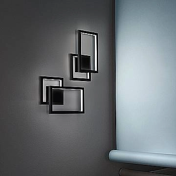Applique Moderna Cross Alluminio Nero Opaco Led 20W Dimmerabile Ip20