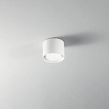 Plafoniera Moderna Geo Alluminio Bianco 1 Luce Gx53