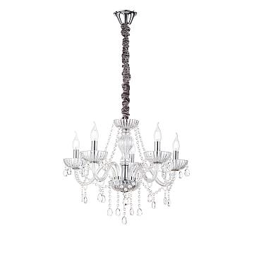 Lampadario Classico Venezia Vetro Trasparente 5 Luci E14