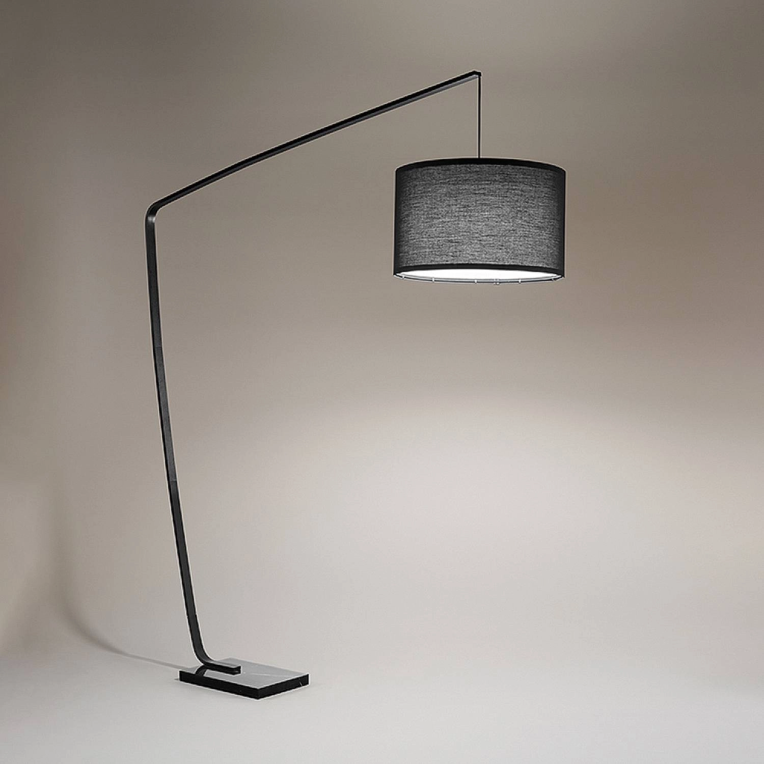 Piantana Contemporanea Zoe Alluminio Nero Nero E Marrone Marmo 1 Luce E27 6876N