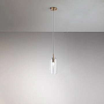 Sospensione Contemporanea Coro Metallo Oro Vetro Trasparente 1 Luce E14