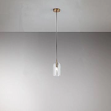 Sospensione Contemporanea Coro Metallo Oro Spazzolato Vetro 1 Luce E14