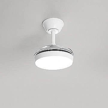 Ventilatore Moderno Mini Open+ Metallo Bianco Acrilico Trasparente Led 24W Cct