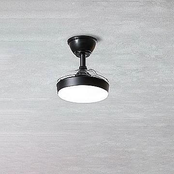 Ventilatore Moderno Mini Open+ Metallo Nero Acrilico Trasparente Led 24W Cct