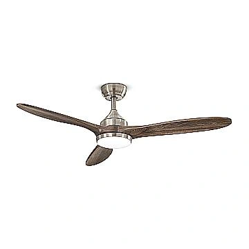 Ventilatore Moderno Triade Metallo Cromo Legno Noce Led 18W Cct
