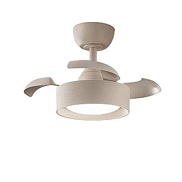 Ventilatore Moderno Cleo Metallo Tessuto Sabbia Opaco Led 22W Cct Ventilatore Moderno Cleo Metallo Tessuto Sabbia Opaco Led 22W Cct