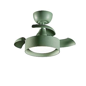 Ventilatore Moderno Cleo Metallo Tessuto Verde Bosco Opaco Led 22W Cct Ventilatore Moderno Cleo Metallo Tessuto Verde Bosco Opaco Led 22W Cct