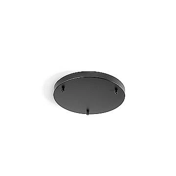 Rosone Multicavo 3 Fori In Metallo Nero Opaco D35Cm
