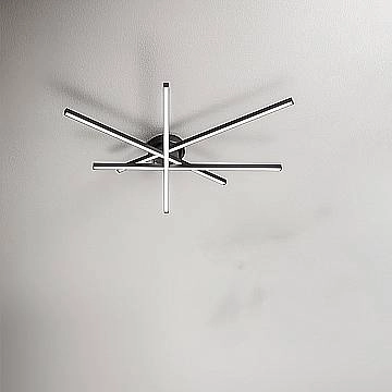 Plafoniera Moderna Syncro Metallo Nero Acrilico Led 58W 3000K