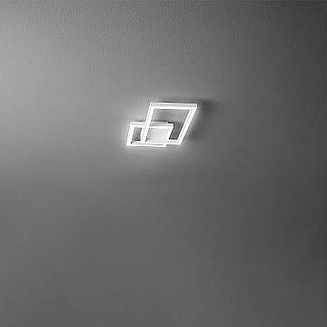 Plafoniera Moderna Cross Metallo Bianco Acrilico Led 20W 3000K