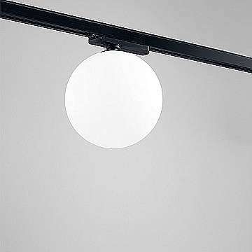 Plafoniera Sfera Per Binario Metallo Nero Acrilico Led 15W 3000K Plafoniera Sfera Per Binario Metallo Nero Acrilico Led 15W 3000K