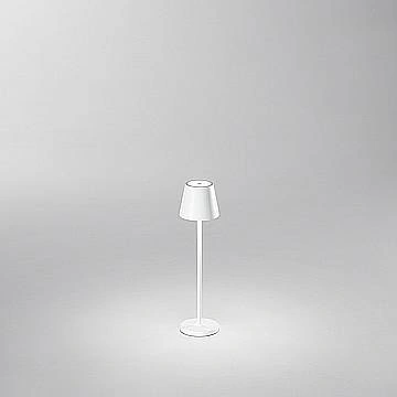 Lampada Tavolo Esterno Moderna Mini Diva Alluminio Bianco Led 1,5W 3000K