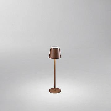Lampada Tavolo Esterno Moderna Mini Diva Alluminio Ruggine Led 1,5W 3000K