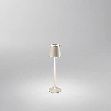 Lampada Tavolo Esterno Moderna Mini Diva Alluminio Beige Led 1,5W 3000K