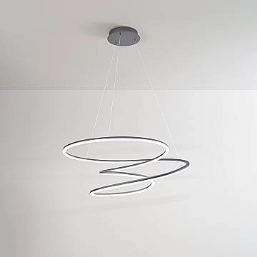 Sospensione Moderna Spira Metallo Grigio Led 96W Dimmerabile Ip20 Sospensione Moderna Spira Metallo Grigio Led 96W Dimmerabile Ip20