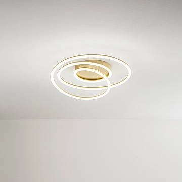 Plafoniera Moderna Spira Metallo Oro Led 63W Dimmerabile Ip20 Plafoniera Moderna Spira Metallo Oro Led 63W Dimmerabile Ip20