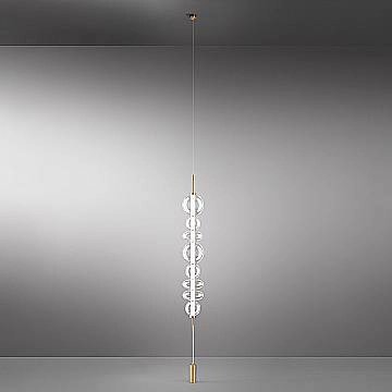 Piantana Moderna Bubbles Metallo Oro Spazzolato Vetri Trasparenti Led 37W 3000K