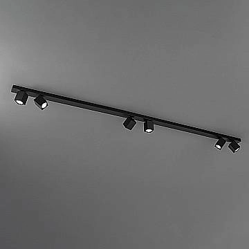 Plafoniera Moderna Oddy Faretti Cubici Metallo Nero 6 Luci Orientabili Gu10 Ip20